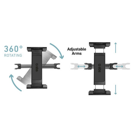 SBS - Support pour Headrest Mount Pro pour smartphone et tablette jusqu'à 12,9", noir