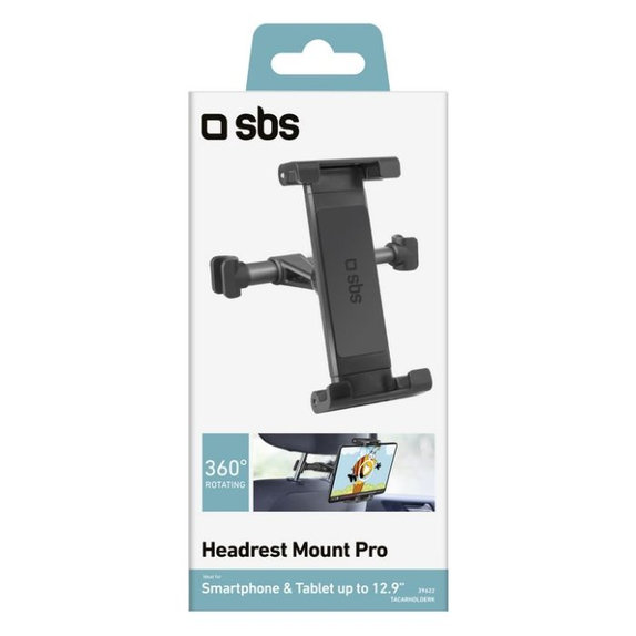 SBS - Support pour Headrest Mount Pro pour smartphone et tablette jusqu'à 12,9", noir