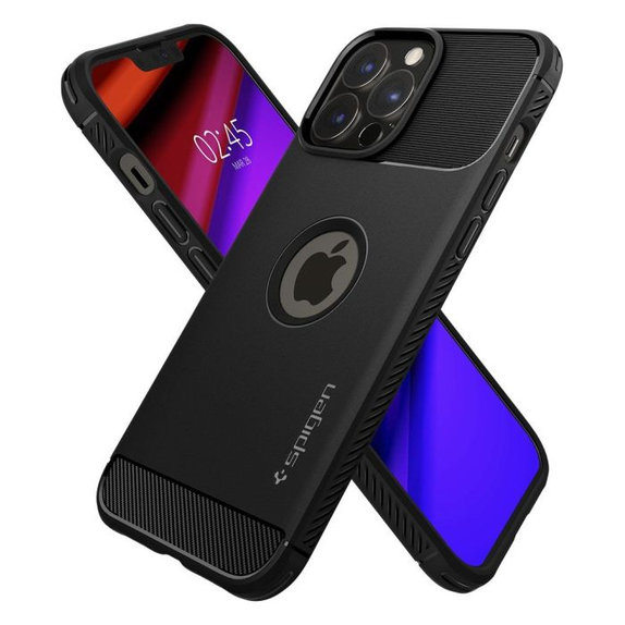 Spigen - Coque Rugged Armor pour iPhone 13 Pro Max, noir