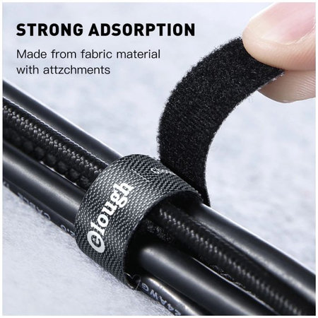 Elough - Organisateur de câbles - Ruban de câble (3m), noir