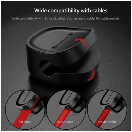 Baseus - Organisateur de câbles - Support pour 3 câbles, Noir