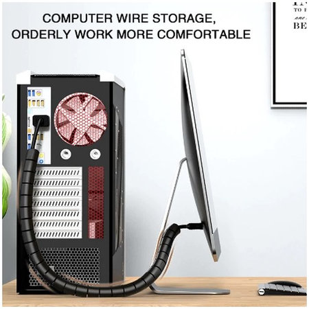 FixPremium - Organisateur de câbles - Tube (10mm), longueur 2M, noir