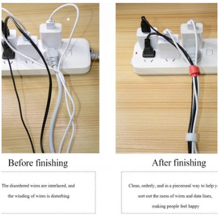 FixPremium - Organiseur de câbles - Attaches de câbles - Lot de 10, noir