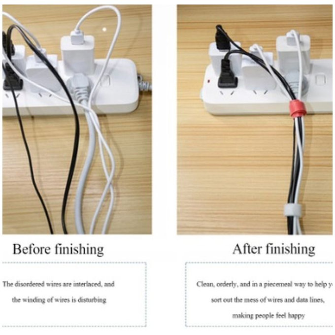 FixPremium - Organiseur de câbles - Attaches de câbles - Lot de 10, noir