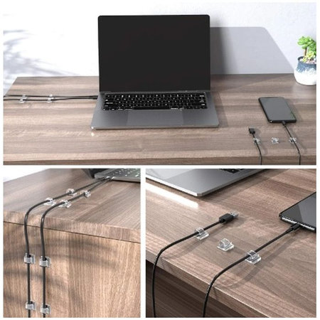 FixPremium - Organiseur de câbles - Clips - Lot de 5, transparent