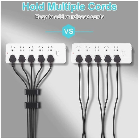 FixPremium - Organisateur de câbles - Clips - Lot de 5, noir