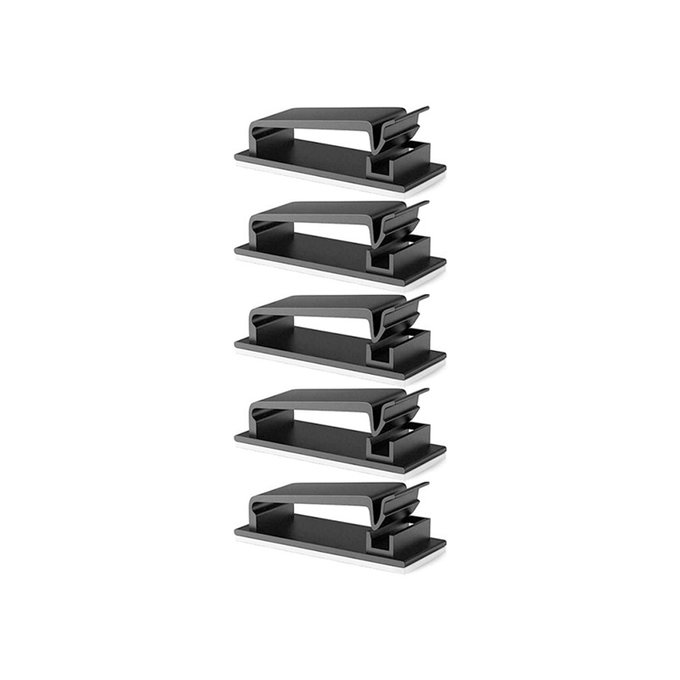 FixPremium - Organisateur de câbles - Clips - Lot de 5, noir