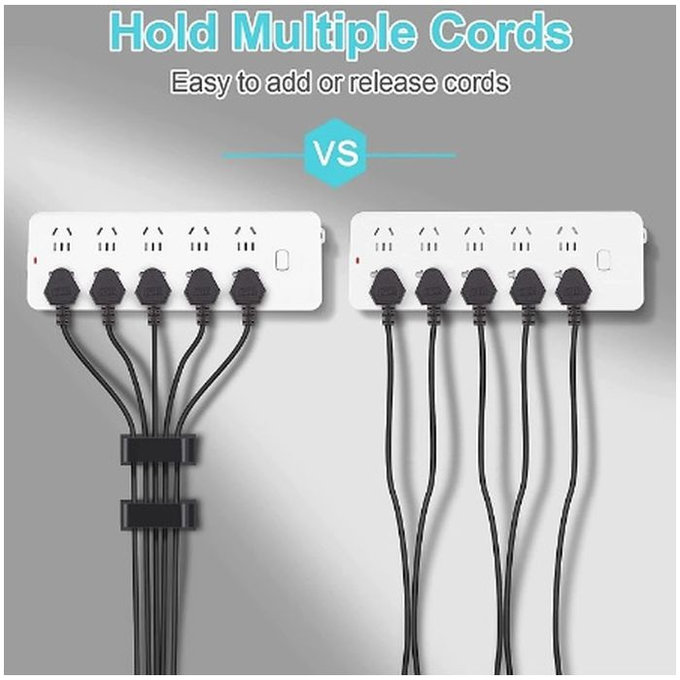 FixPremium - Organiseur de câbles - Clips - Lot de 5, transparent