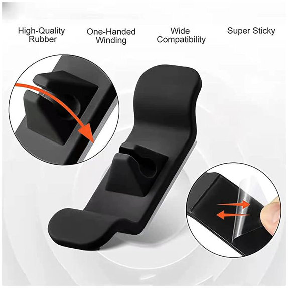 FixPremium - Organisateur de câbles - Clips - Lot de 3, noir