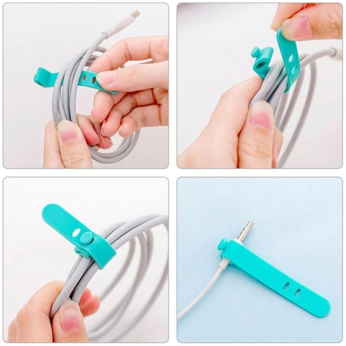 FixPremium - Organiseur de câbles - Attaches de câbles - Lot de 10, noir