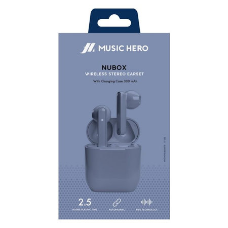 Music Hero - Casque sans fil TWS NUBOX, bleu