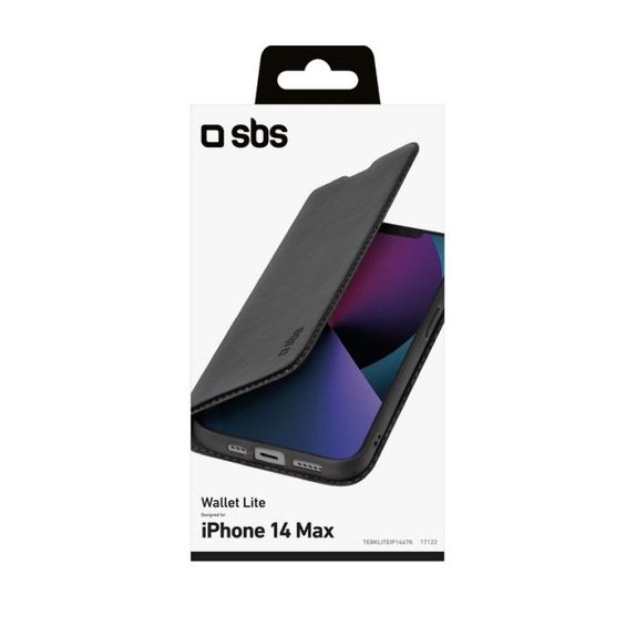 SBS - Étui Book Wallet Lite pour iPhone 14 Plus, noir