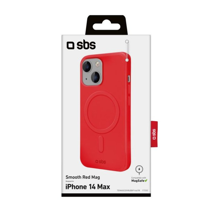 SBS - Étui Smooth Mag s MagSafe pour iPhone 14 Plus, rouge