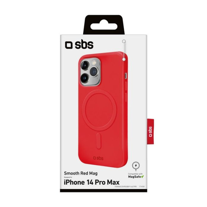 SBS - Étui Smooth Mag s MagSafe pour iPhone 14 Pro Max, rouge