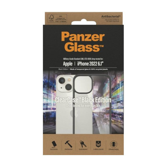 PanzerGlass - Étui ClearCase pour iPhone 14, noir