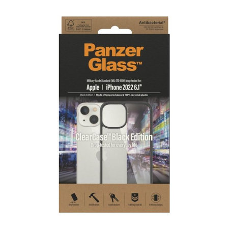 PanzerGlass - Étui ClearCase pour iPhone 14, noir