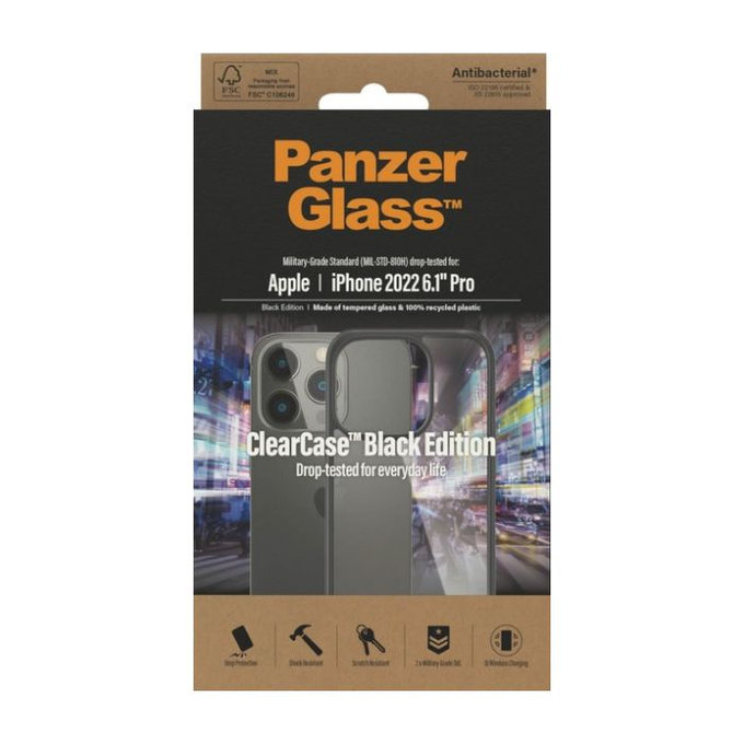 PanzerGlass - Étui ClearCase pour iPhone 14 Pro, noir