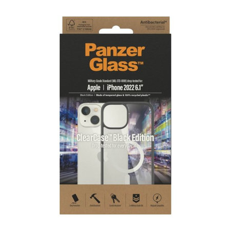 PanzerGlass - Étui ClearCase s MagSafe pour iPhone 14, noir
