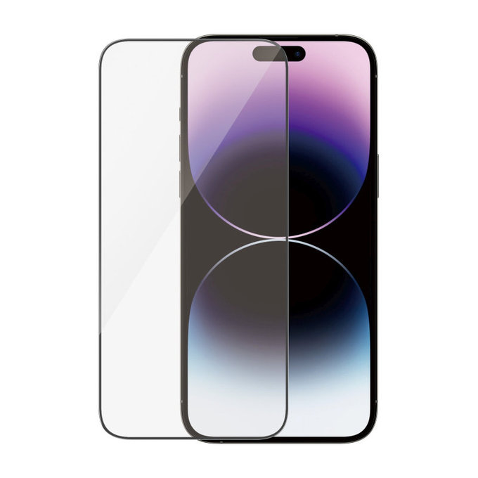 Verre trempé UWF AB avec applicateur pour iPhone 14 Pro Max, Noir, PanzerGlass