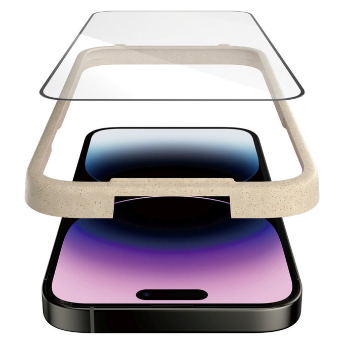 Verre trempé UWF AB avec applicateur pour iPhone 14 Pro Max, Noir, PanzerGlass