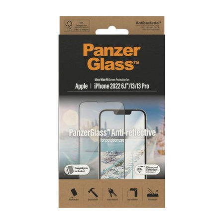 PanzerGlass - Verre trempé UWF antireflet AB pour iPhone 13, 13 Pro, 14 et 16e