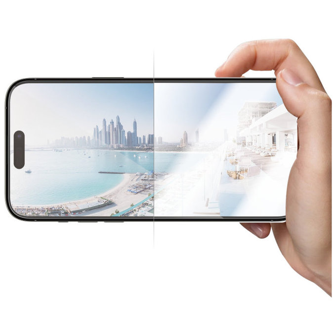 Verre trempé UWF Anti-Reflective AB avec applicateur pour iPhone 14 Pro Max, Noir, PanzerGlass