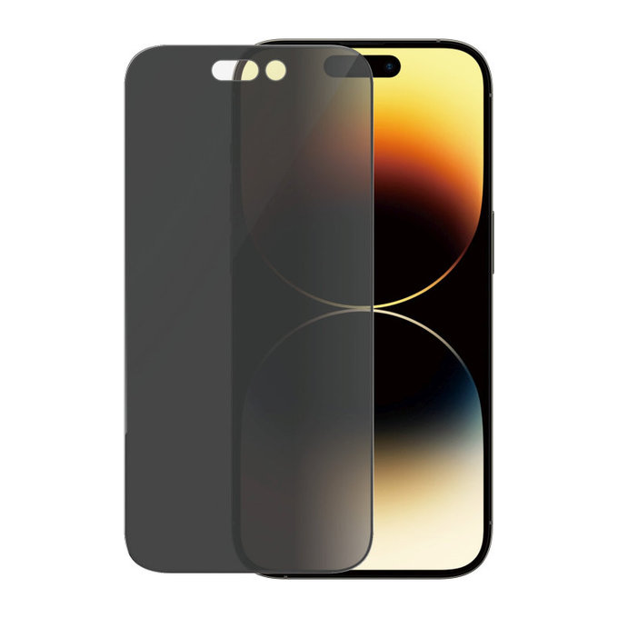 Verre trempé UWF Privacy AB avec applicateur pour iPhone 14 Pro, Noir, PanzerGlass