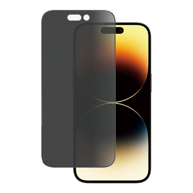 Verre trempé UWF Privacy AB avec applicateur pour iPhone 14 Pro, Noir, PanzerGlass