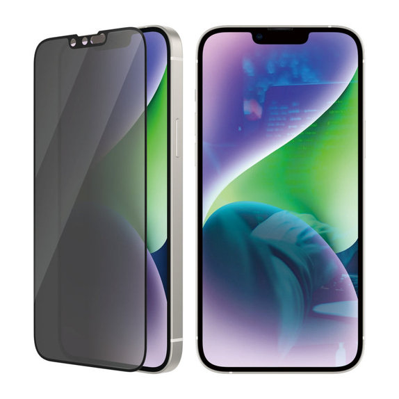 Verre trempé UWF Privacy AB avec applicateur pour iPhone 14 Plus/13 Pro Max, Noir, PanzerGlass