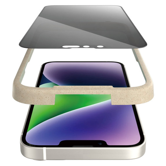 Verre trempé UWF Privacy AB avec applicateur pour iPhone 14 Plus/13 Pro Max, Noir, PanzerGlass