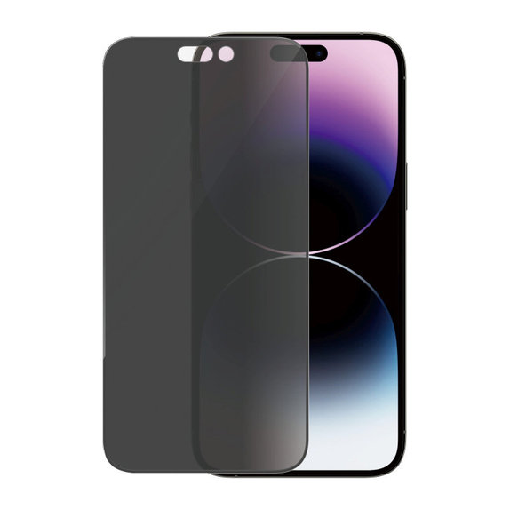 Verre trempé UWF Privacy AB avec applicateur pour iPhone 14 Pro Max, Noir, PanzerGlass