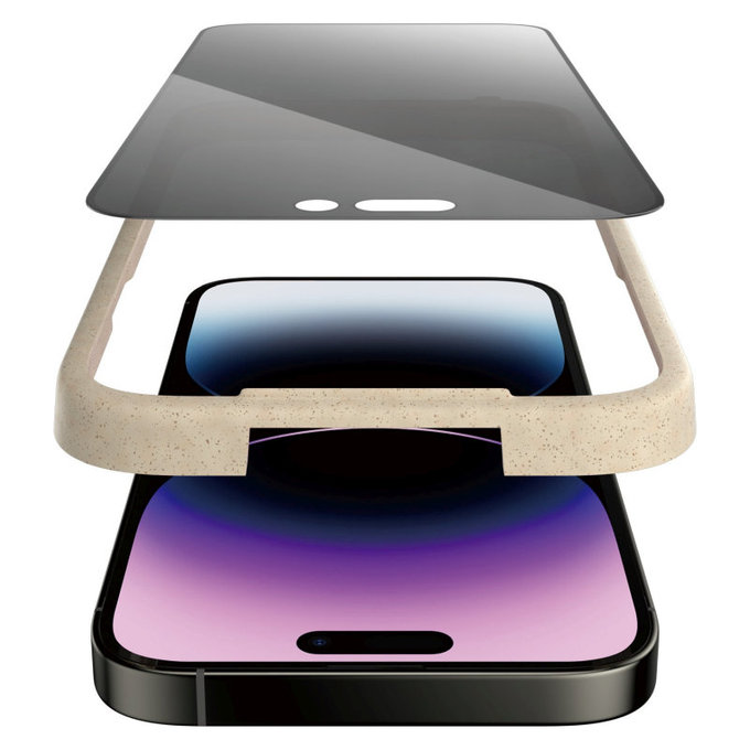 Verre trempé UWF Privacy AB avec applicateur pour iPhone 14 Pro Max, Noir, PanzerGlass