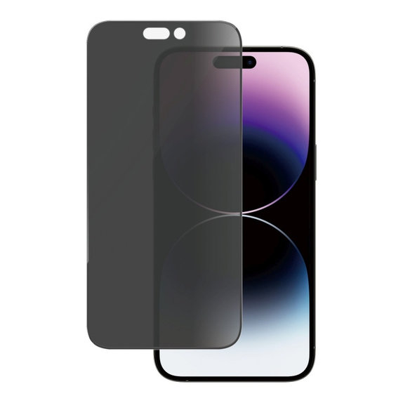 Verre trempé UWF Privacy AB avec applicateur pour iPhone 14 Pro Max, Noir, PanzerGlass
