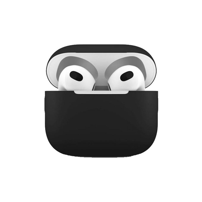 FixPremium - Étui en silicone pour AirPods 3, noir