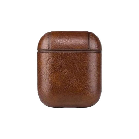 FixPremium - Étui en cuir artificiel pour AirPods 1 & 2, marron