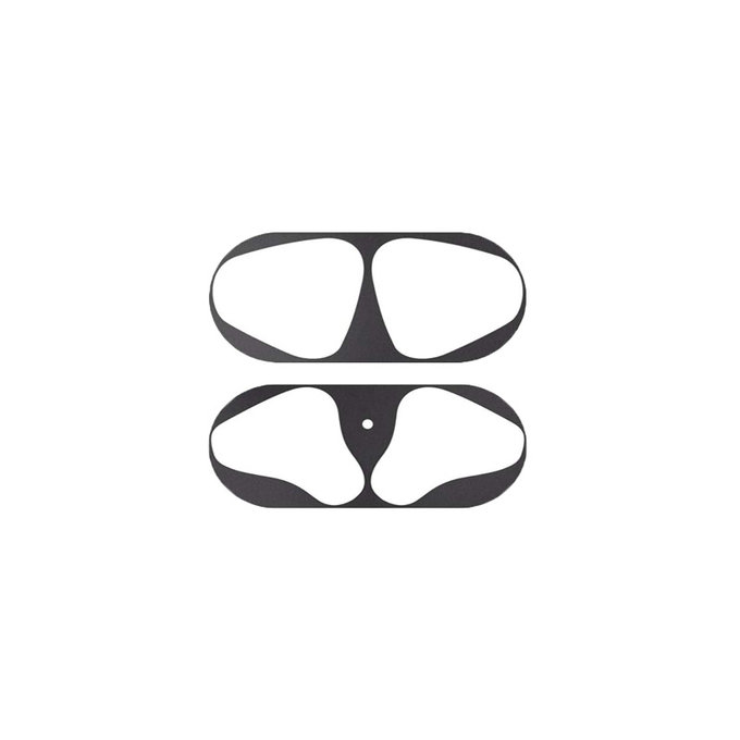 FixPremium - Autocollant antipoussière pour AirPods 1 & 2, noir