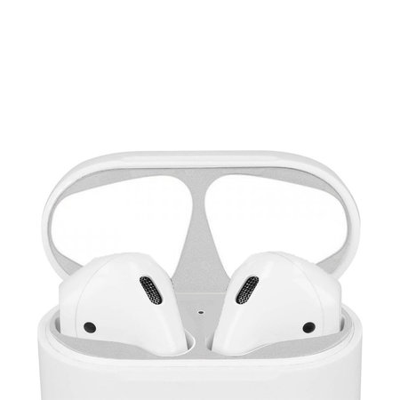 FixPremium - Autocollant antipoussière pour AirPods 1 & 2, argent