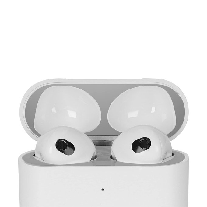 FixPremium - Autocollant antipoussière pour AirPods 3, argent