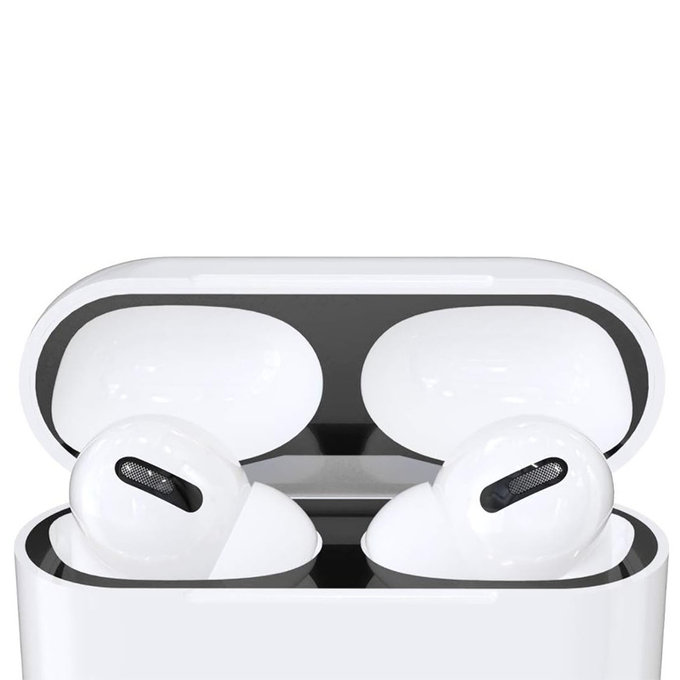 FixPremium - Autocollant antipoussière pour AirPods Pro, noir