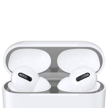 FixPremium - Autocollant antipoussière pour AirPods Pro, argent
