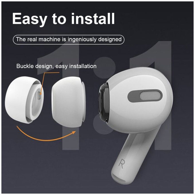 FixPremium - Embouts pour AirPods Pro - Set 3pcs (L, M, S), blanc