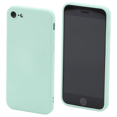 FixPremium - Coque en silicone pour iPhone 7, 8, SE 2020 & SE 2022, cyan clair