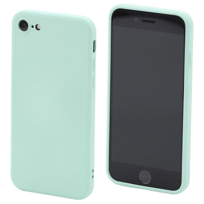 FixPremium - Coque en silicone pour iPhone 7, 8, SE 2020 & SE 2022, cyan clair