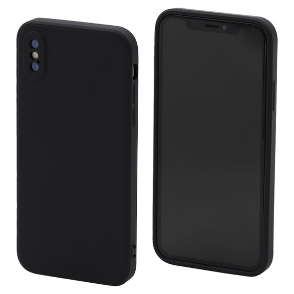 FixPremium - Coque en silicone pour iPhone X & XS, noire
