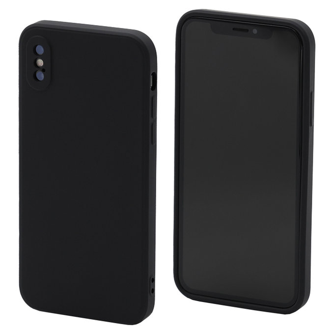 FixPremium - Coque en silicone pour iPhone X & XS, noire
