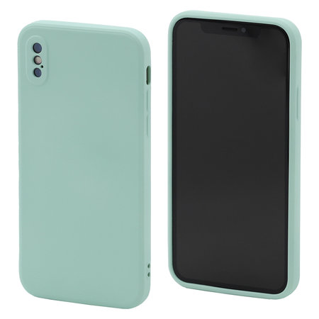 FixPremium - Coque en silicone pour iPhone X & XS, cyan clair