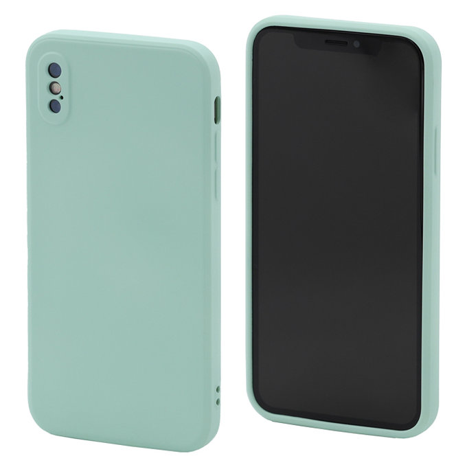 FixPremium - Coque en silicone pour iPhone X & XS, cyan clair
