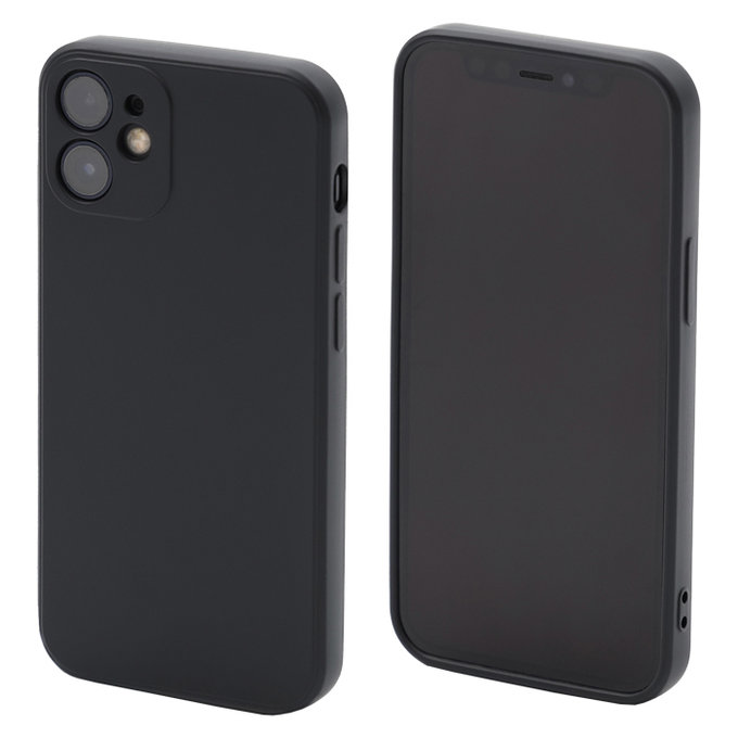 FixPremium - Coque en silicone pour iPhone 12 mini, noire