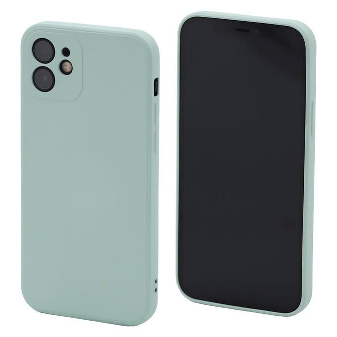 FixPremium - Coque en silicone pour iPhone 12, cyan clair