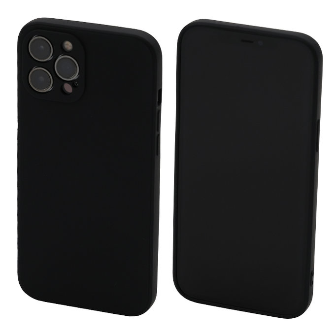 FixPremium - Coque en silicone pour iPhone 12 Pro Max, noir